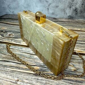 Pearl Cream Acrylic Evening Bridal Wedding Party Shoulder/Clutch​